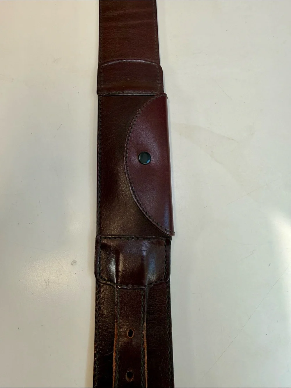 Designer Unisex Wide Leather Strap Bag Belt - Dark Burgundy.